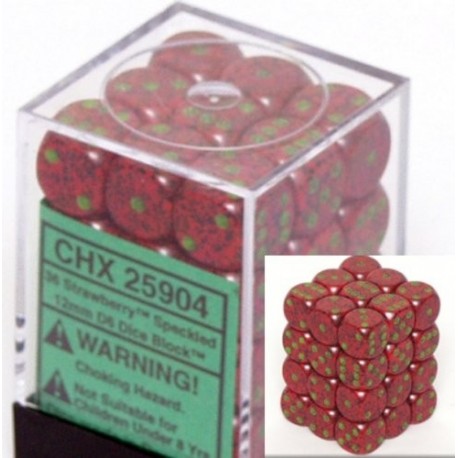Speckled 12mm d6 Strawberry Dice Block (36 dados)