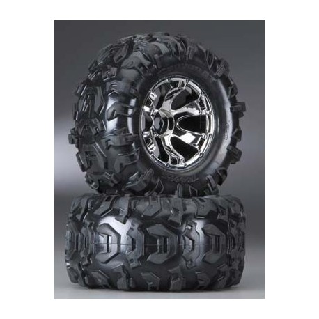 Tires wheels, assembled, glued (Geode chrome wheels, Canyon