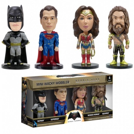 Batman v Superman Mini Wacky Wobblers Bobble-Heads 4-Pack 7 cm