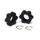 Wheel hubs, hex (2)/ hex clips (2) XMAXX