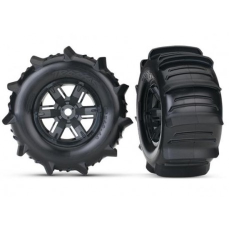 X-MAXX PADDLE BLK WHEELS & TIRES