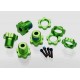 Wheel hubs, splined, 17mm (green-anodized) (4)