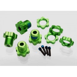 Wheel hubs, splined, 17mm (green-anodized) (4)