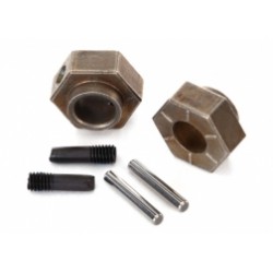 Wheel hubs, 12mm hex (2)/ stub axle pins (2) (steel) (TRX4)