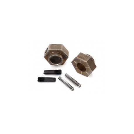 Wheel hubs, 12mm hex (2)/ stub axle pins (2) (steel) (TRX4)