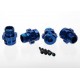 Wheel hub, splined, 17mm, 6061-T6 aluminum (blue-anodized)