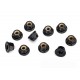Nuts, 4mm flanged nylon locking, serrated (black) (10)