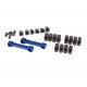 Mounts, suspension arms, aluminum (blue-anodized)