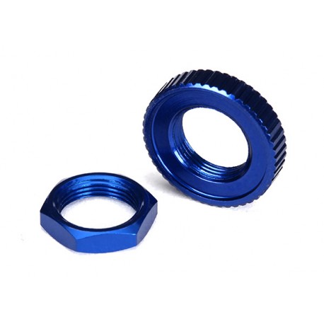 Servo saver nuts, aluminum, blue-anodized