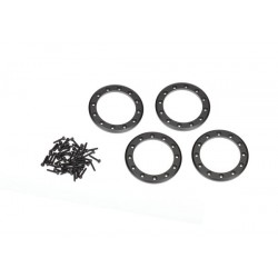 Beadlock rings, black (1.9") (aluminum) (4)