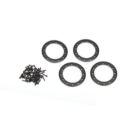 Beadlock rings, black (1.9") (aluminum) (4)