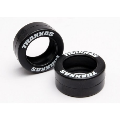 Tires, rubber (2) (fits Traxxas wheelie bar wheels)