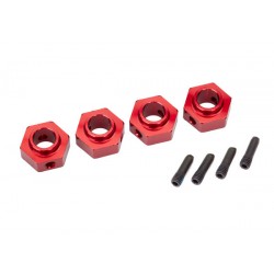 Wheel hubs, 12mm hex, 6061-T6 aluminum (red-anodized) (4)