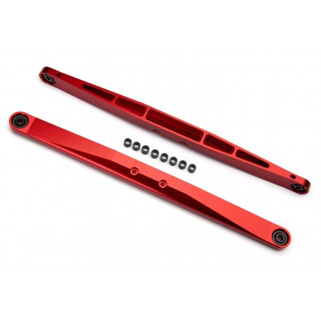 Trailing arm, aluminum (red-anodized) (2) (w/ hollow balls)