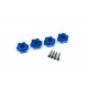 Wheel hubs, hex, aluminum (blue-anodized) (4) MAXX