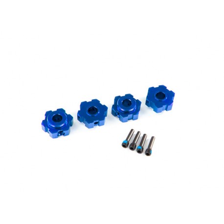 Wheel hubs, hex, aluminum (blue-anodized) (4) MAXX