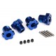 Wheel hubs, splined, 17mm (Blue-anodized) (4)