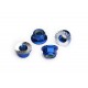 Nuts, 5mm flanged nylon locking (aluminum, blue-anodized, 4)