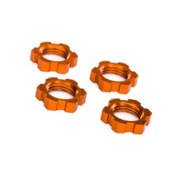 Wheel nuts, splined, 17mm, serrated (orange-anodized) (4)