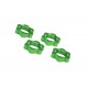 Wheel nuts, splined, 17mm, serrated (green-anodized) (4)