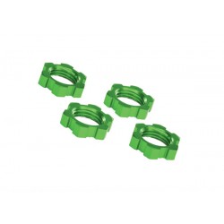 Wheel nuts, splined, 17mm, serrated (green-anodized) (4)