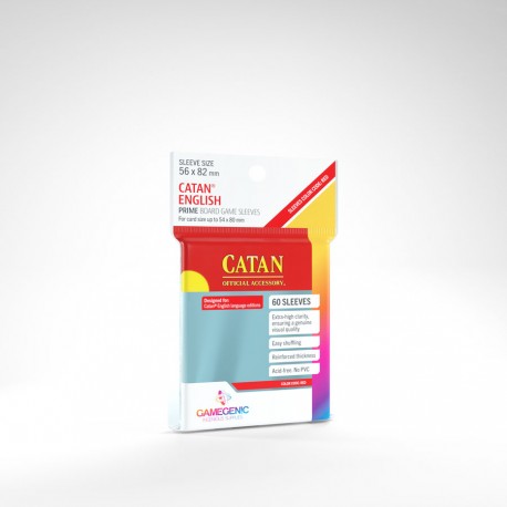 Gamegenic - PRIME Catan-Sized Sleeves 56 x 82 mm - Clear