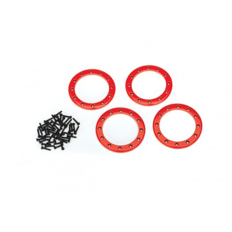 Beadlock rings, red (2.2) (aluminum) (4)/ 2x10 CS (48)