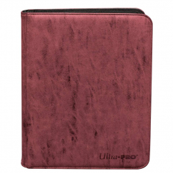 UP - Zippered Suede 9-Pocket Premium PRO-Binder - Ruby