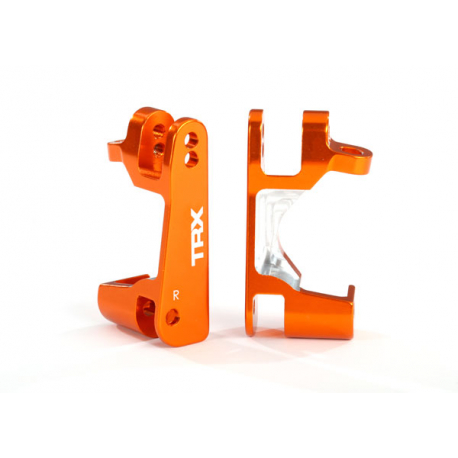 Caster blocks (c-hubs), 6061-T6 alum(orange-anod),Left-Right