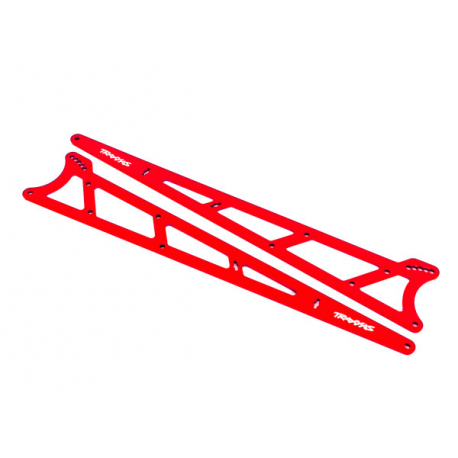 Side plates, wheelie bar, red (aluminum) (2)