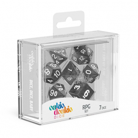 Oakie Doakie Dice RPG Set Marble - Black (7)