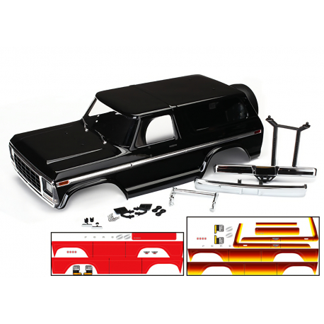 Body, Ford Bronco (1979), complete black w/ front & rear