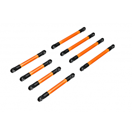 Suspension link set, 6061-T6 aluminum (orange-anodized)