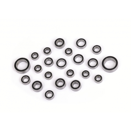 Ball bearing set, black rubber sealed, complete (3x6x2.5mm)