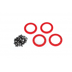 Beadlock rings, red (1.9) (aluminum)