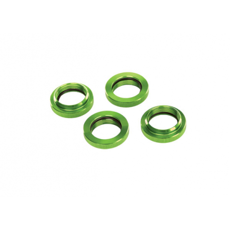 Spring retainer, green-anodized aluminum, GTX shocks