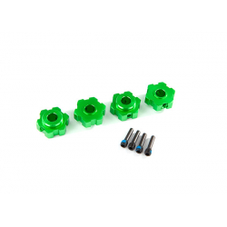 Wheel hubs, hex, aluminum (green-anodized) (4)