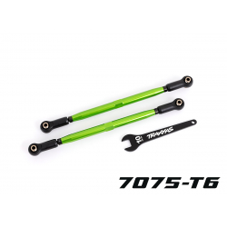 Toe links, front (TUBES green-anodized, 7075-T6 aluminum)