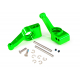 Carriers, stub axle (green-anodized 6061-T6 aluminum)