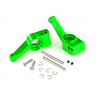 Carriers, stub axle (green-anodized 6061-T6 aluminum)
