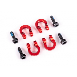 Bumper D-rings, front or rear, 6061-T6 aluminum (red-anodiz