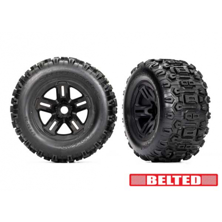 Tires & wheels, 3.8 black wheels, belted Sledgehammer