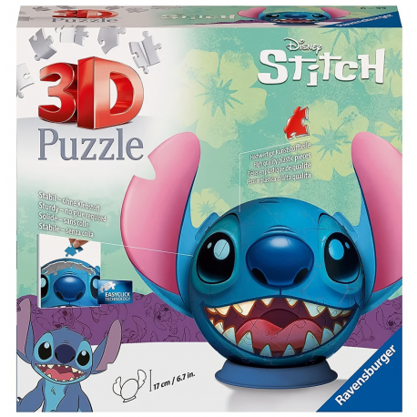 Ravensburger 3D Puzzle-Ball - Stitch w/ Ears 72pc