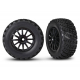 Black 12-Spoke Rally Wheels w/ Rally Tires (2)