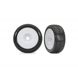 3.0 White Dished Wheels w/ Response Pro Tires (2)