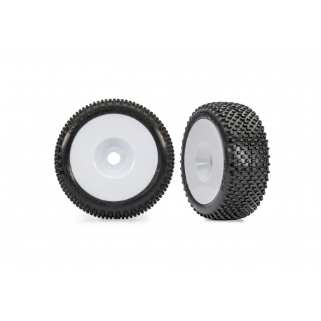 3.0 White Dished Wheels w/ Response Pro Tires (2)
