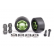 Green Aluminum Wheelie Bar Wheels w/ Hardware (2)