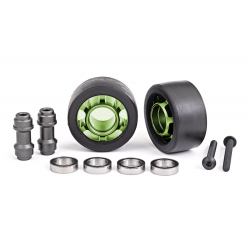 Green Aluminum Wheelie Bar Wheels w/ Hardware (2)