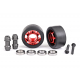 Red Aluminum Wheelie Bar Wheels w/ Hardware (2)