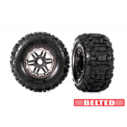 Tires & wheels, assembled, glued (black chrome wheels, belted Sledgehammer® All-Terrain tires)
